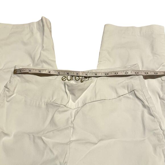 Euro Stretch White Pull-On Summer Coastal Cropped Pants Women's 8 - Picture 4 of 7